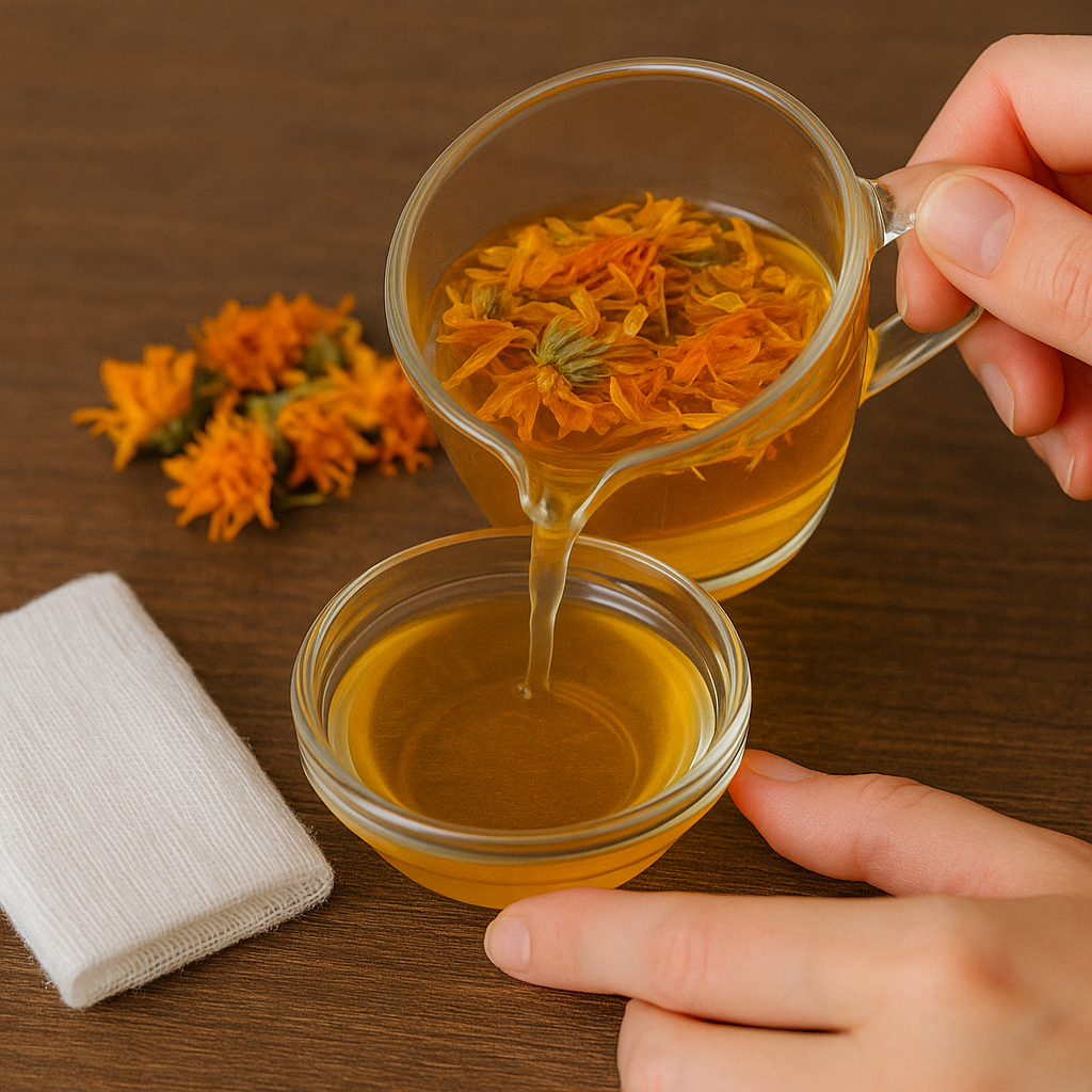 Infusión de caléndula para lavar heridas