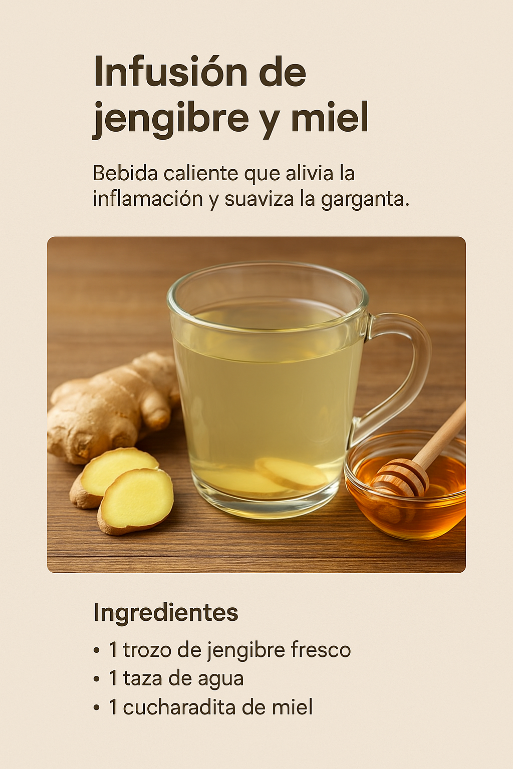 Infusión de jengibre y miel
