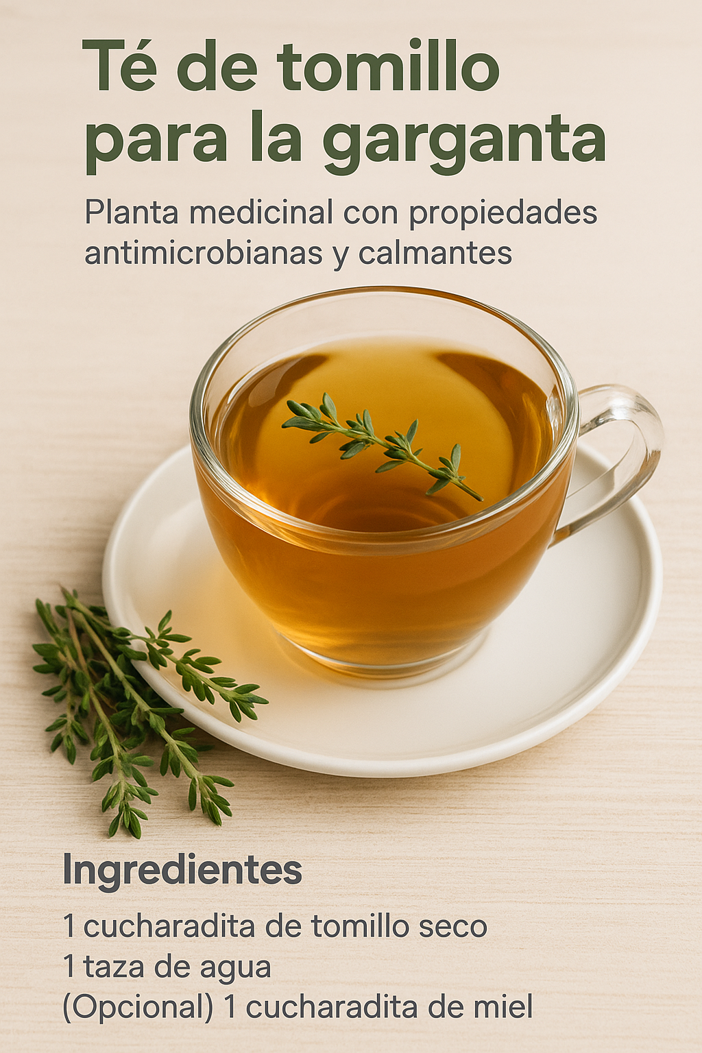 Té de tomillo para la garganta