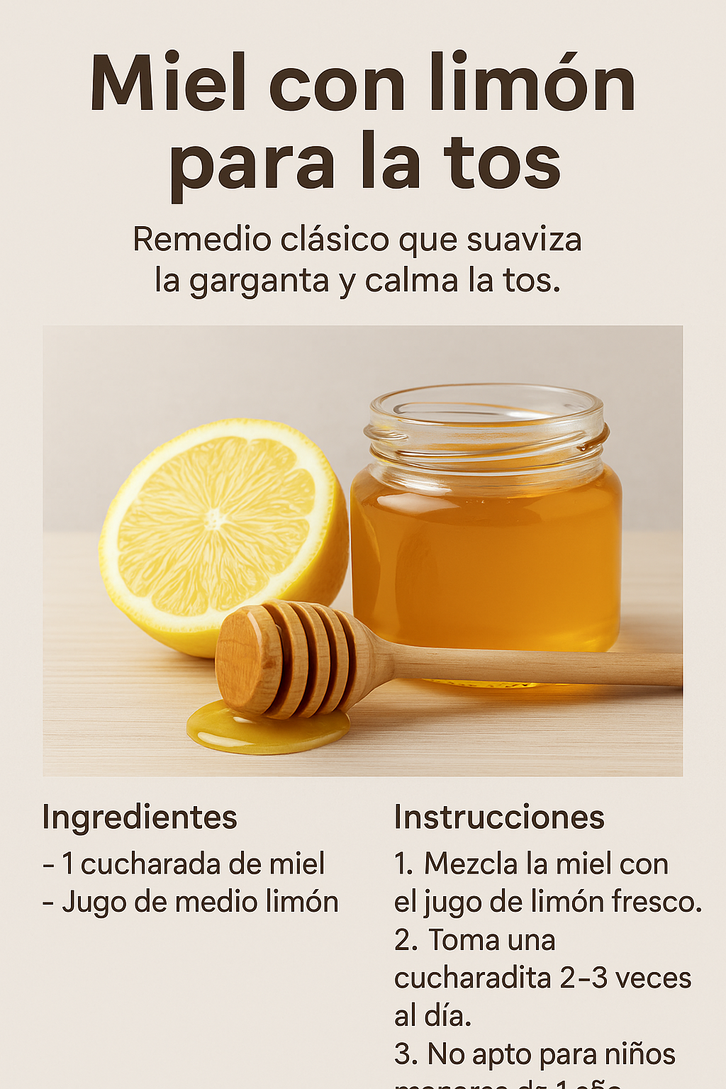 Miel con limón para la tos